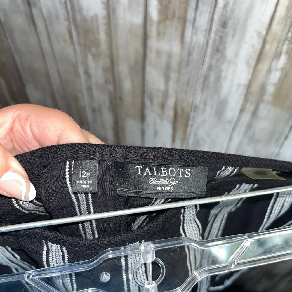 Talbots Black & White Mixed Stripe Midi Skirt - Picture 5 of 5